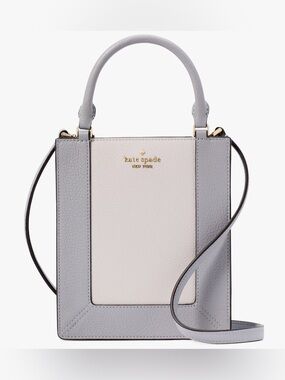 Kate Spade Lena Gray Pebbled Leather Mini Crossbody/Tote Bag